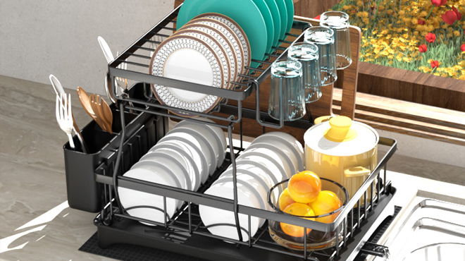 Godboat 2 Tier Dish Drying Rack