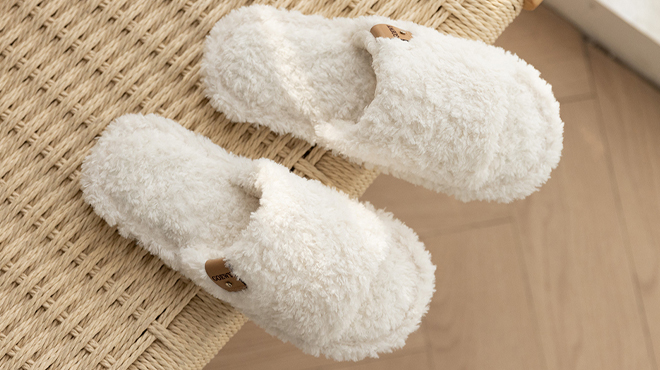 Goewy Open Toe Fuzzy Slippers