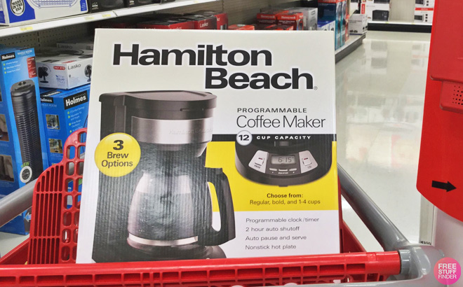 Hamilton Beach 12 Cup Programmable Coffee Maker on a Cart