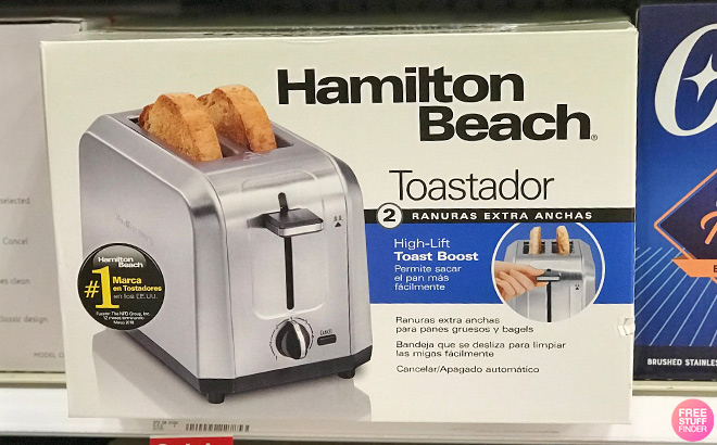 Hamilton Beach 2 Slice Toaster on a Shelf
