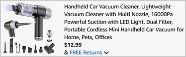 Handheld Car Vacuum Cleaner Screenshot