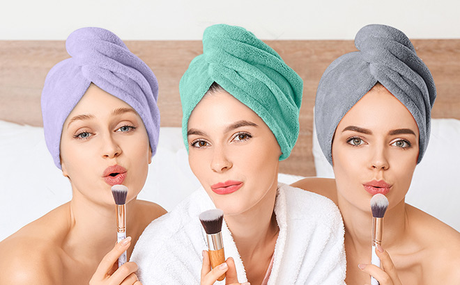 Hicober Microfiber Hair Towel 3 Pack
