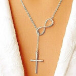 Infinity Cross Lariat Necklace