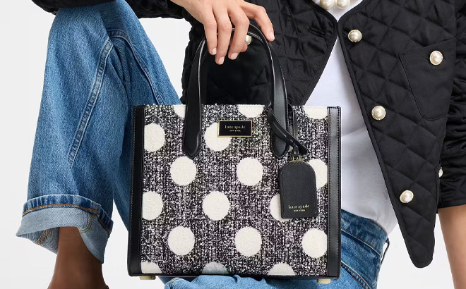 Kate Spade Manhattan Dot Tweed Small Tote Kate Spade Manhattan Dot Tweed Small Tote