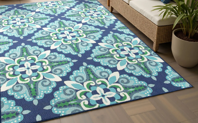 Lark ManorDeltana Floral Machine Woven Rug Lark ManorDeltana Floral Machine Woven Rug
