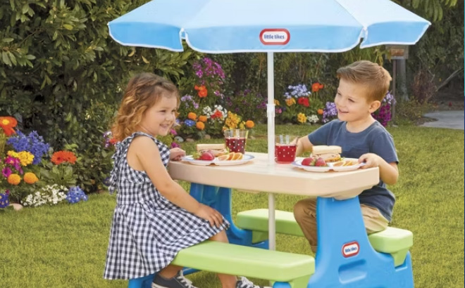 Little Tikes Easy Store Jr Play Table with Umbrella