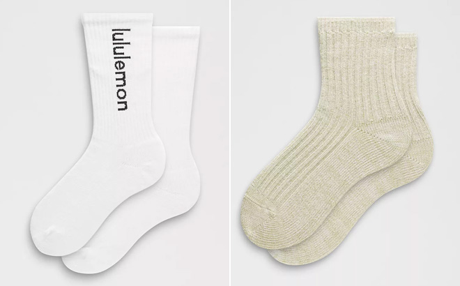 Lululemon Unisex Daily Essential Crew Socks Wordmark