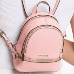 Michael Kors Outlet Rhea Extra Small Pebbled Leather Backpack in Powder Blush Color