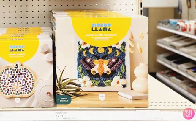 Mondo Llama Halloween Craft Moth Punch Needle Canvas Kit Mondo Llama Halloween Craft Moth Punch Needle Canvas Kit