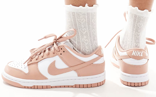 Nike Dunk Low Sneakers in Rose Pink Color Nike Dunk Low Sneakers in Rose Pink Color