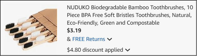 Nuduko Biodegradable Bamboo Toothbrushes Checkout