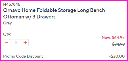 Ornavo Home Foldable Storage Ottoman Checkout Screen