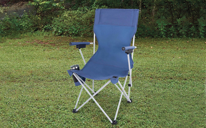 Ozark Trail Hard Arm Folding Chair with Cup Holder