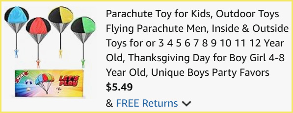 Parachute Toy at Checkout