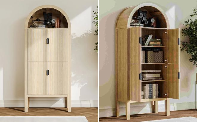Red Barrel Studio Arched Fluted Storage Cabinet