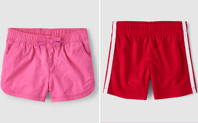 The Childrens Place Baby And Toddler Girls Pull On Shorts and Baby And Toddler Boys Quick Dry Striped Lined Mesh Active Shorts