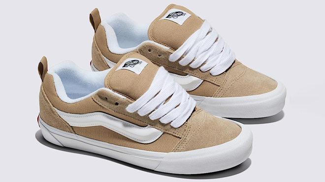 VANS Knu Skool Shoes in Khaki Brown VANS Knu Skool Shoes in Khaki Brown