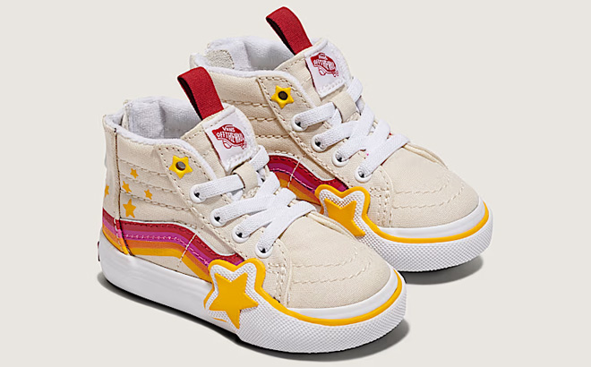 VANS Toddler Sk8 Hi Zip Shoes in Beige Yellow Colors