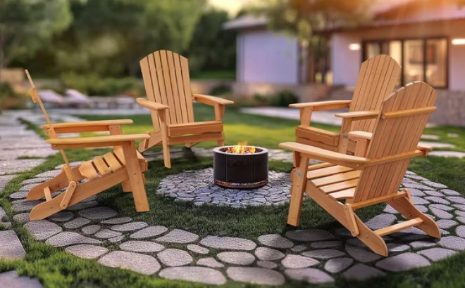 VINGLI Folding Adirondack Chair VINGLI Folding Adirondack Chair