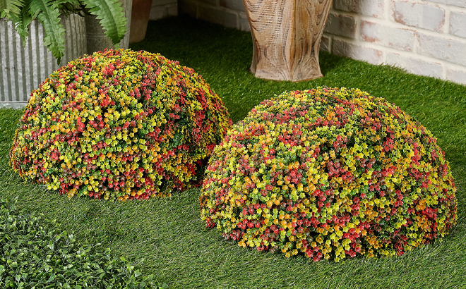 Wicker Park Harvest Multi Oversized Indoor Outdoor Faux Floral Sphere Wicker Park Harvest Multi Oversized Indoor Outdoor Faux Floral Sphere