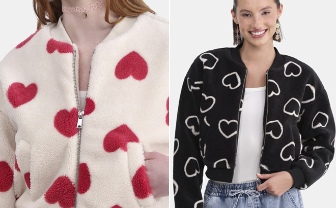 Womens Plush Bomber Jacket