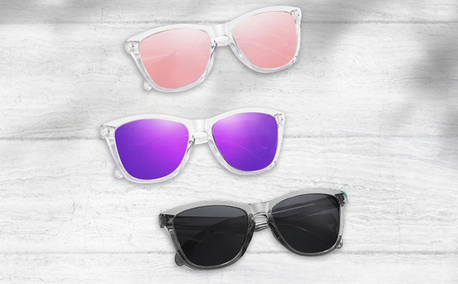 Womens Polarized Sunglasses 3 Pack on Table