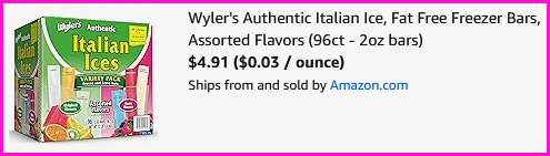 Wylers Authentic Italian Ice Fat Free Freezer Bars Checkout Screen