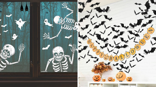 140 Piece Halloween Window Clings Decor
