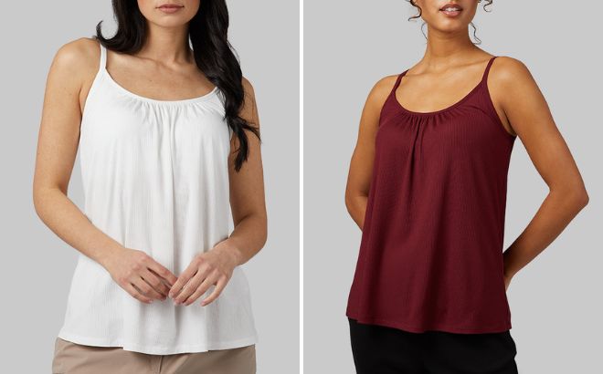 32 Degrees Womens Soft Rib Flowy Bra Cami
