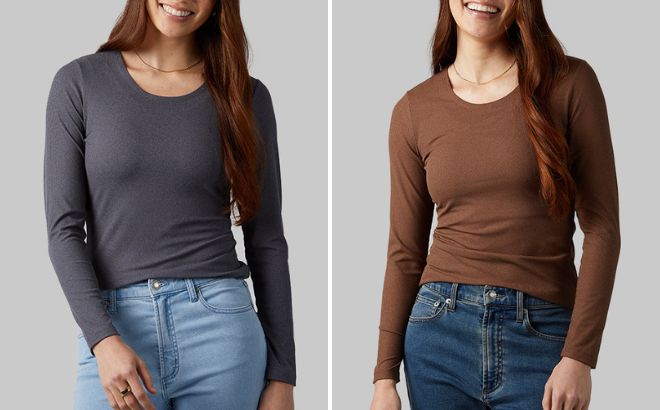 32 Degrees Womens Soft Rib Scoop Top