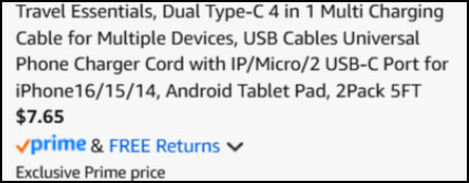4 in 1 Charging Cable 2 Pack Checkout Page