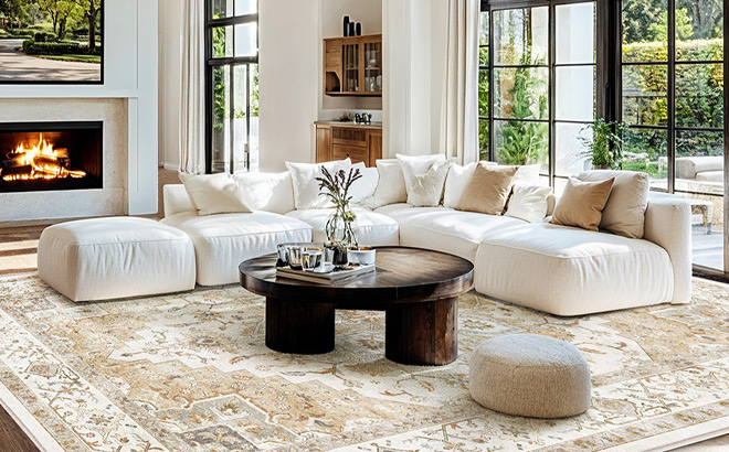 8x10 Washable Vintage Area Rug