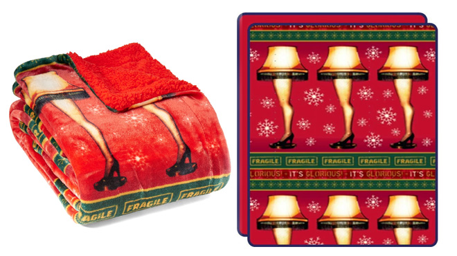 A Christmas Story Glorious Lamps Silk Touch Throw Blanket with Sherpa Reverse
