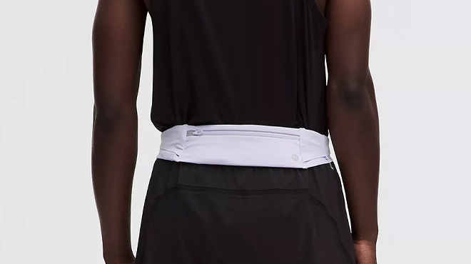 A Man Wearing Lululemon Fast and Free Running Belt