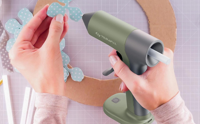 A Person Holding Tilswall 4V Glue Gun