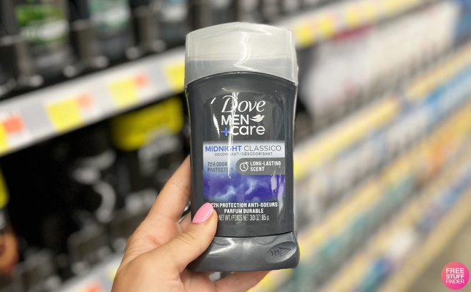 A Person Holding a Dove MenCare 72 Hour Deodorant Stick