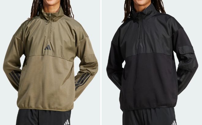 Adidas Mens City Tech Utility Half Zip Sweatshirt