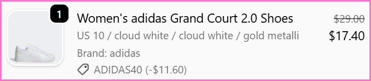 Adidas Womens Grand Court 2 0 Shoes at Checkout
