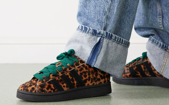 Adidas Womens Originals Campus Shoes with Leopard Print