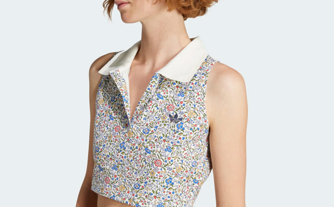 Adidas Womens Originals x Liberty London Sleeveless Crop Polo