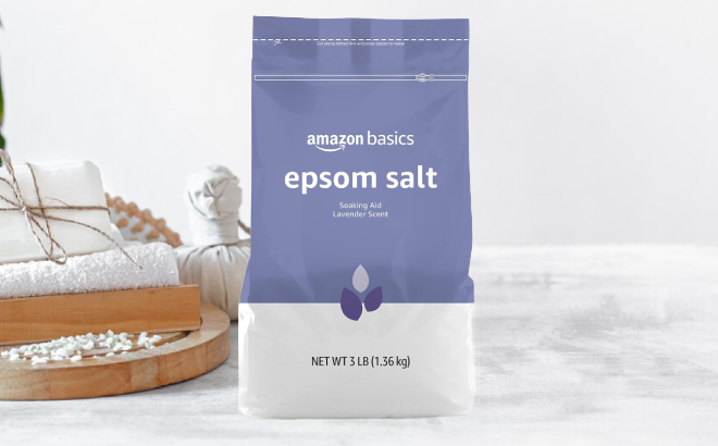 Amazon Basics Epsom Salt 3 Pound Bag Lavender