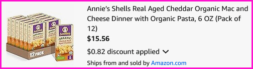 Annies Organic Shells Mac Cheese Checkout Screen