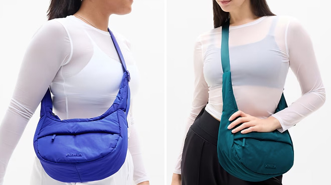 Athleta All About Small Crossbody Hobo Bag Varsirty