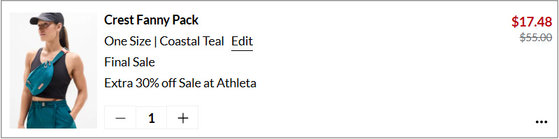 Athleta Crest Fanny Pack Checkout