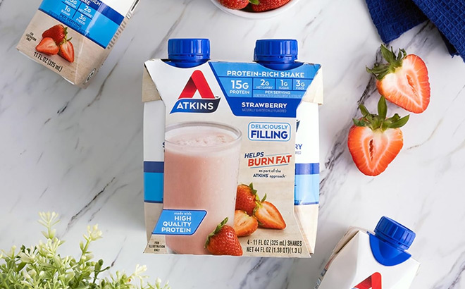Atkins Strawberry Flavored Protein Shake 12 Pack