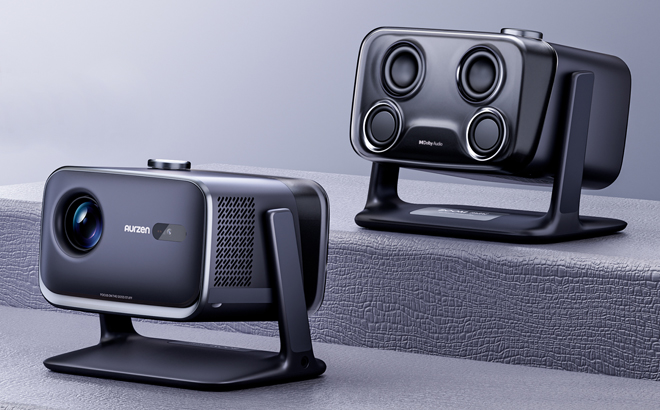 Aurzen BOOM Mini Smart Projector on a Product Stand Aurzen BOOM Mini Smart Projector on a Product Stand