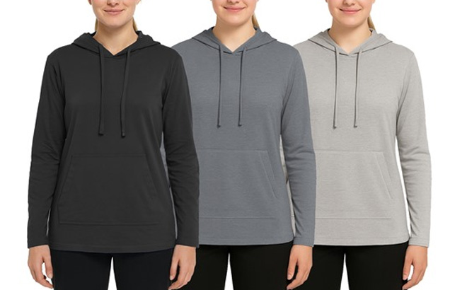 BLUE ICE 3 Pack Womens Long Sleeve Pullover Lounge Hoodie BLUE ICE 3 Pack Womens Long Sleeve Pullover Lounge Hoodie