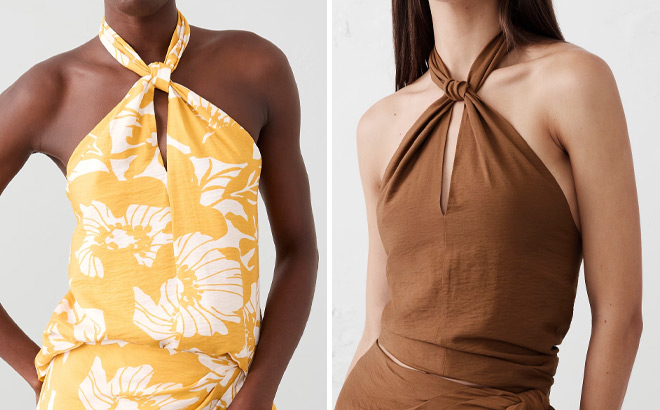 Banana Republic Factory Knot Front Halter Tops Banana Republic Factory Knot Front Halter Tops