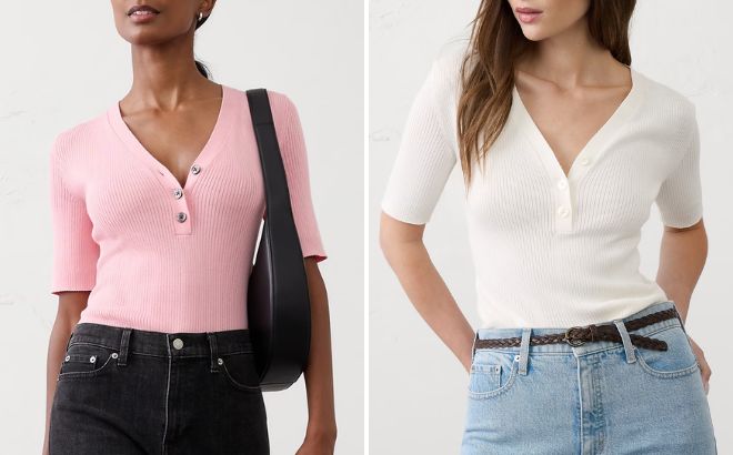 Banana Republic Factory Ribbed Sweater Henley