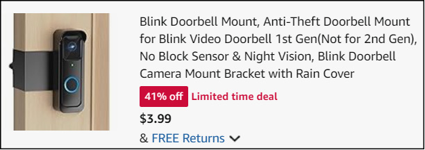 Blink Doorbell Mount Checkout Blink Doorbell Mount Checkout